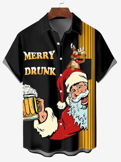 Men's Christmas Funny Graphic Short Sleeve Hawaiian Shirt